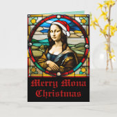 Carte Mona Lisa Vitrail Noël (Fleur jaune)