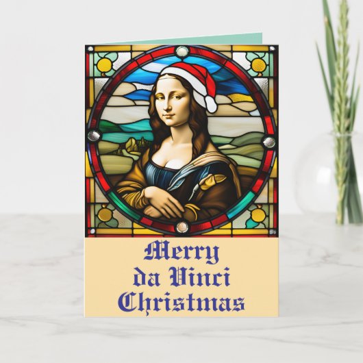 Carte Mona Lisa Vitrail Noël (Devant)