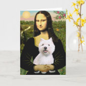 Carte Mona Lisa - Westie 2 (Fleur jaune)