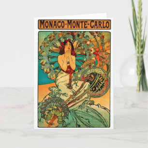 Carte Monaco Monte Carlo Art Nouveau