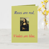 Carte monalisa, les Roses sont rouges, les violettes son (Fleur jaune)