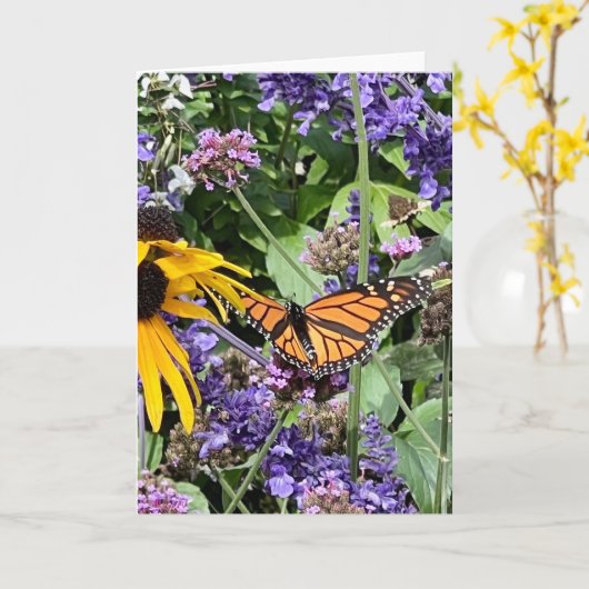 Carte Monarch Butterfly (Fleur jaune)