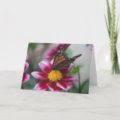 Carte Monarch Butterfly on Deep Pink Dahlia Photo Blank (Devant)
