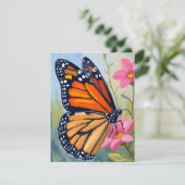 Carte Monarch Butterfly Watercolor Floral Garden Card (Debout devant)