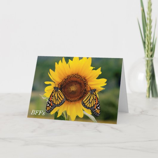 Carte Monarque Butterfies sur le tournesol (Devant)
