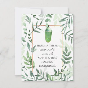 Carte Monarque Chrysalis et papillon Hang dans la note
