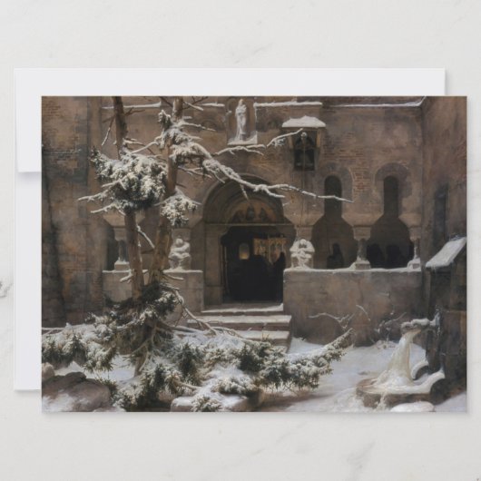 Carte Monastère dans la neige d'hiver (par Karl Lessing) (Devant)