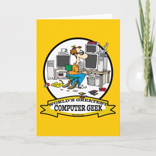 CARTE MONDE LE PLUS GRAND ORDINATEUR GEEK CARTOON HOMME (Devant)