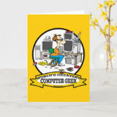 CARTE MONDE LE PLUS GRAND ORDINATEUR GEEK CARTOON HOMME (Fleur jaune)