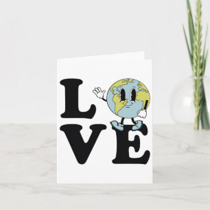 Carte Monde Rétro Groovy Amour Jour de la Terre Environn