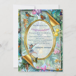 Carte Monde Whimsical des fées et des oiseaux tropicaux