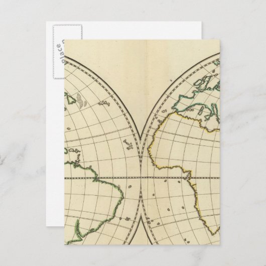 Carte mondiale avec Latitude et Longititude (Devant / Derrière)