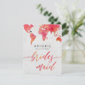 Carte Mondiale D'Aquarelle Vous Serez Bridesmaid (Debout devant)