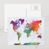 Carte Mondiale En Aquarelle (Devant / Derrière)