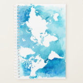 Carte Mondiale En Aquarelle Blues (Devant)