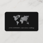 Carte mondiale Gradient gris chic Agent de voyage (Devant)