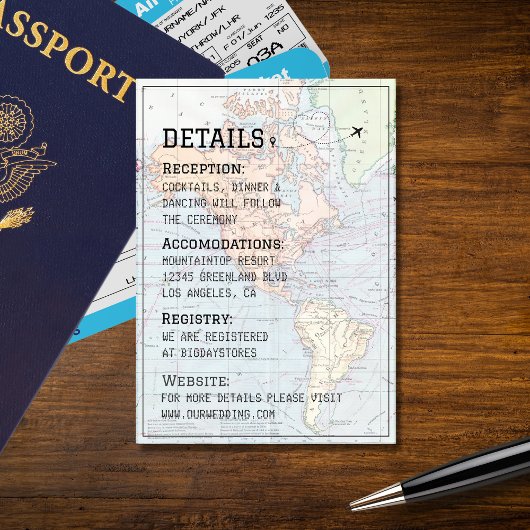 Carte Mondiale Passport Destination Mariage