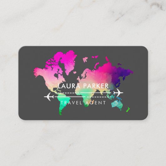  Carte Mondiale Voyage Agent Vacances Services Pur (Devant)