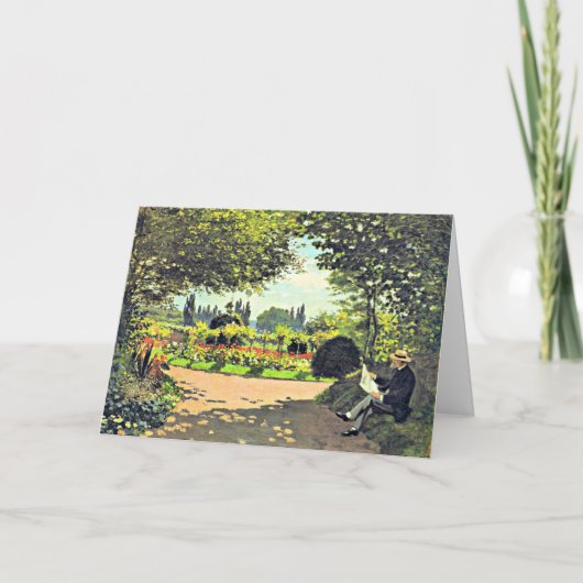 Carte Monet - Adolphe Monet Lecture dans le jardin (Devant)
