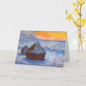 Carte Monet - Casiers à grains au coucher du soleil, eff (Fleur jaune)