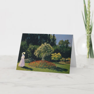 Carte Monet - Femme dans le jardin