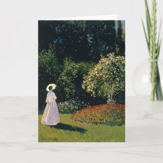 Carte Monet - Femme dans le jardin