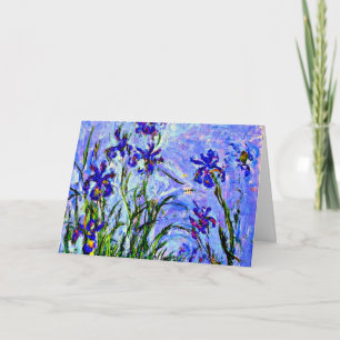 Carte Monet - Lilac Irises, célèbre peinture,