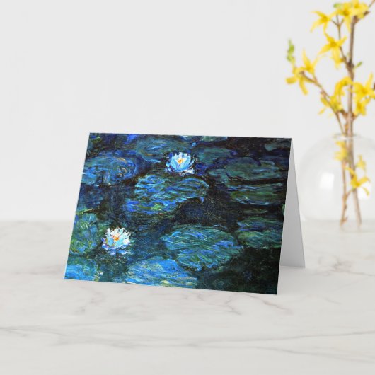 Carte Monet - Lys d'eau Bleus (Fleur jaune)