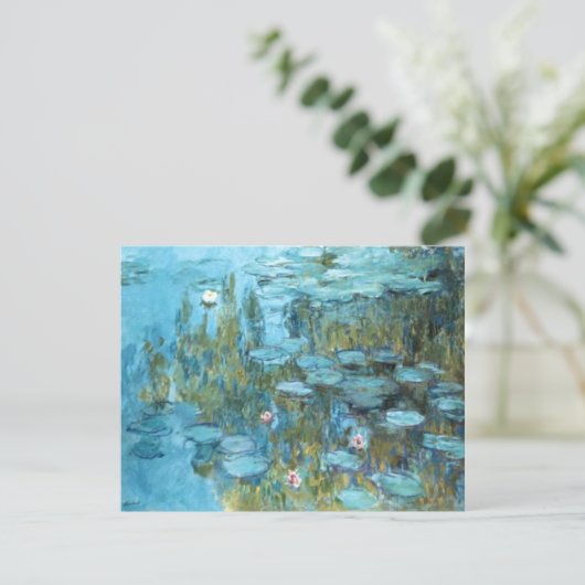 Carte Monet - Lys d'eau (turquoise) (Debout devant)