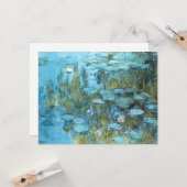 Carte Monet - Lys d'eau (turquoise) (Devant/Arrière en situation)
