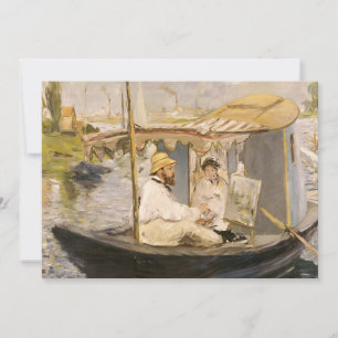 Carte Monet Peinture dans son Studio Boat   Édouard Mane