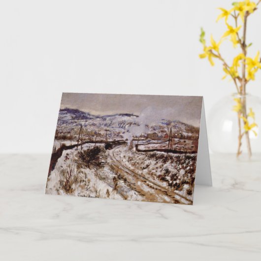 Carte Monet - Train dans la neige à Argenteuil, (Fleur jaune)