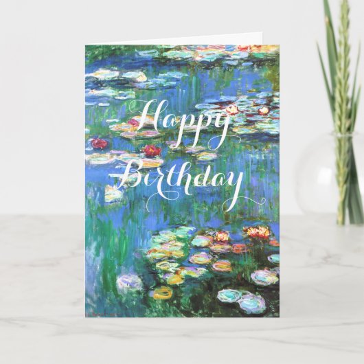 Carte Monet Water Lilies Anniversaire (Devant)