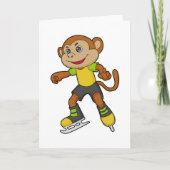 Carte Monkey at Ice skating with Ice skates (Devant)