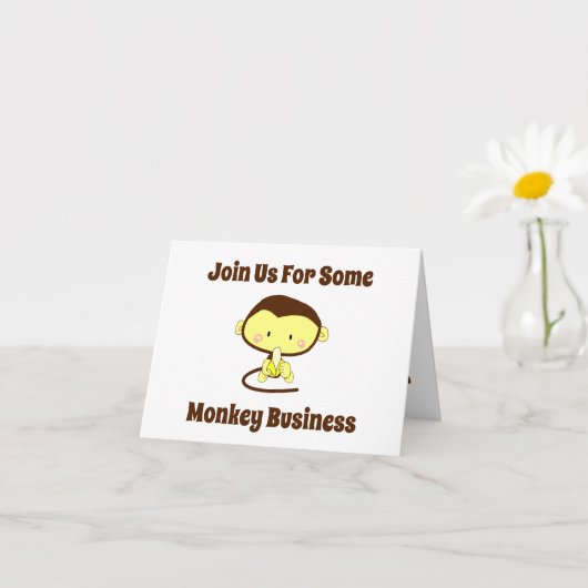 Carte Monkey Business Drôle Cartoon Monkey Design (Petite plante)