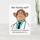 Carte Monkey Get Well (Devant)