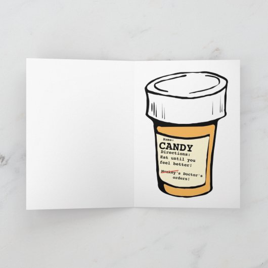 Carte Monkey Get Well (Intérieur)