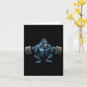 Carte Monkey Gorilla Bodybuilding Muscles Fitness Gymnas (Fleur jaune)