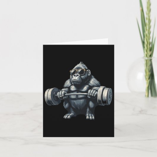 Carte Monkey Gorilla Bodybuilding Muscles Fitness Salle (Devant)