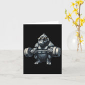 Carte Monkey Gorilla Bodybuilding Muscles Fitness Salle (Fleur jaune)