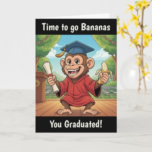 Carte Monkey Graduation Card (Fleur jaune)
