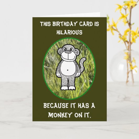 Carte Monkey Hilarious Birthday Card (Fleur jaune)