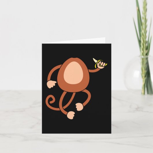 Carte Monkey Holding Banana Costume Amusant facile Hallo (Devant)