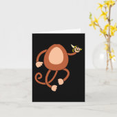 Carte Monkey Holding Banana Costume Amusant facile Hallo (Fleur jaune)