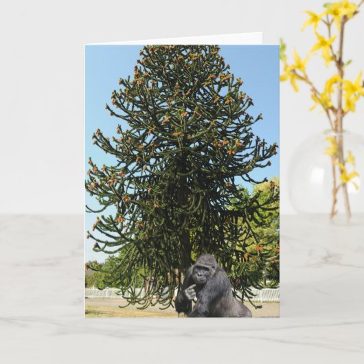 Carte Monkey Puzzle & Puzzled Gorilla. (Fleur jaune)
