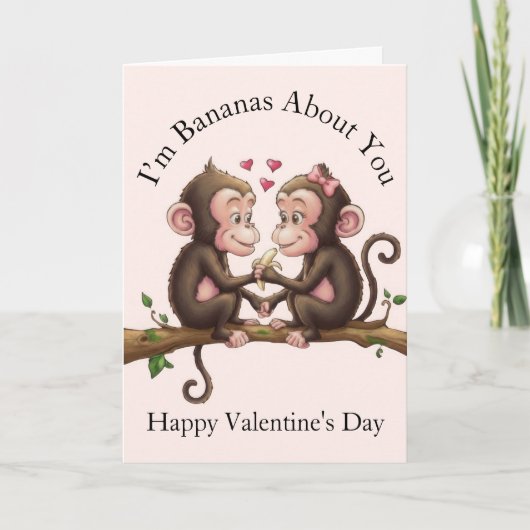 Carte Monkey Valentine's Day (Devant)