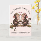 Carte Monkey Valentine's Day (Fleur jaune)