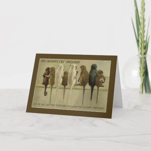 Carte Monkeys Business Anniversaire Du Groupe, Humour (Devant)