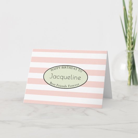Carte Monnaie Féminine Pink Stripe de l'Ami BFF (Devant)