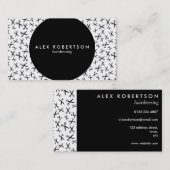 Carte monochrome de coiffure de motif de ciseaux (Devant / Derrière)